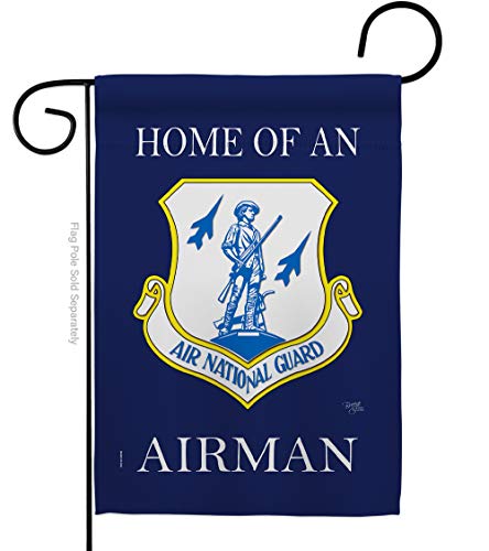 Breeze Decor Home of Air National Guard Airman Flag Armed Forces ANG United State American Military Veteran Retire Official House Decoration Banner Small Yard Gift Double-Sided, Made in USA