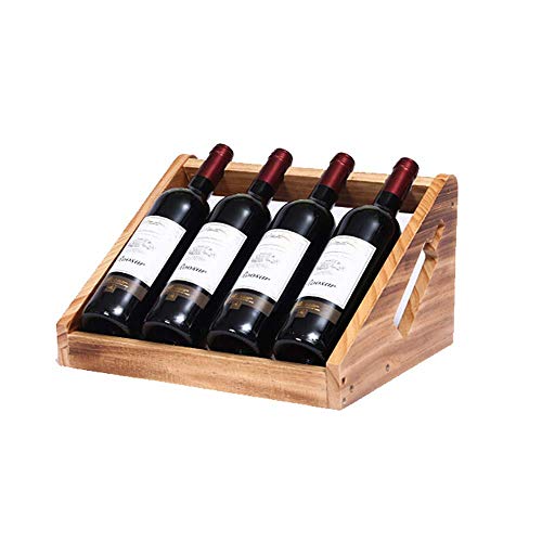 Soporte para 4 Botellas de Madera Sólida 37x26x20 cm miniatura 1