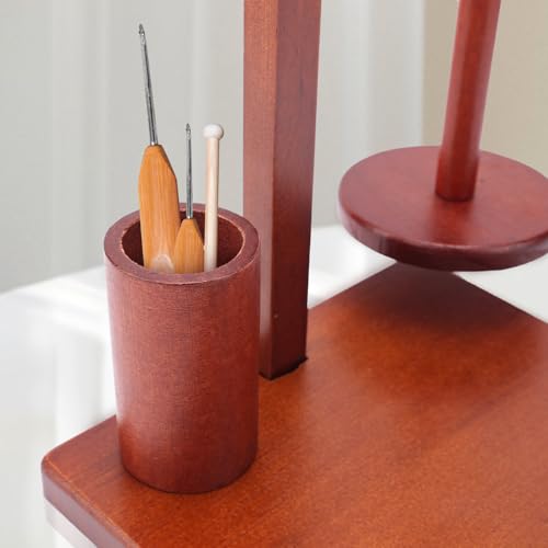 Image of HEH Wooden Magnetic Yarn Holder for Knitting and Crocheting, Magnetic Yarn Ball Holder with Anti-Slip Pads, Yarn Holder Spinner for DIY Crafts, Crochet Gift for Knitting Lovers