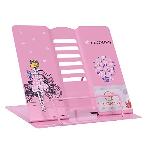 Soporte libros metal soporte lectura iPad libro de recetas soporte ajustable con 6 posiciones caballete de lectura soporte de libro soporte de música tabla de composición