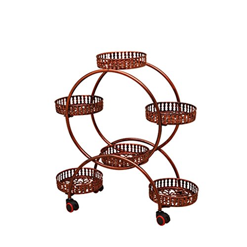 Étagère de fleurs en fer solide avec roue de frein - 2