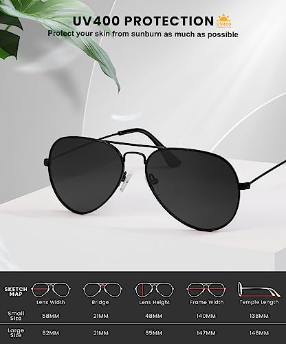 Classic Aviator Sunglasses for Men Women Driving Fishing Sun glasses 4 Pack4