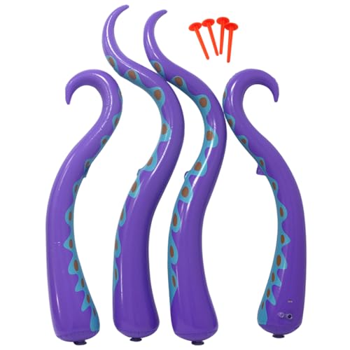 4Pcs Halloween Inflatables Realistic Giant Inflatable Octopus Tentacle Blow Up Costume Halloween Decoration for Yard Lawn Garden Window Outdoor Inflatables