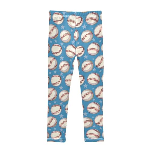 Wusikd Baseball Girls' Leggings Toddler Doodles Stars Kids Yoga Pants Dance Active Tights 4T2