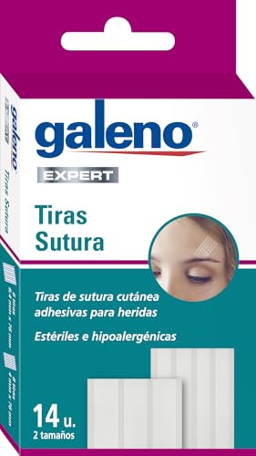 Tiras de Sutura Cutánea Adhesivas | Cierre de Heridas sin Puntos | Hipoalergénicas, Resistentes y Flexibles | Estériles y Transpirables | 14 Uds en 2 Tamaños