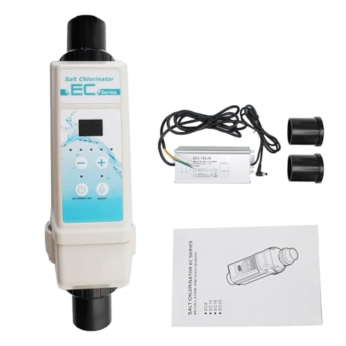 ORIDLECTAL Generador de Cloro y Clorador de Agua Salada 2 en 1, con Panel de Control LED, para Piscinas, Spas, Indicador de Salinidad y Limpieza Automática 8g/h