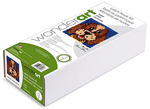 Image of Wonderart 426136C Puppy Latch Hook Kit, 8 inch X 8 inch