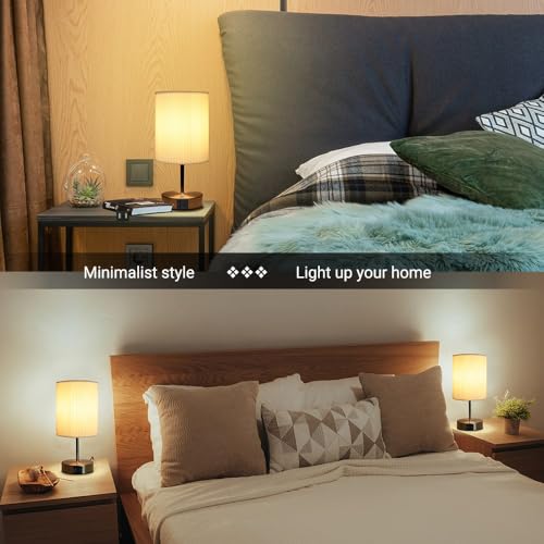 Bedside Lamps, Touch Control Table Lamp with Metal Base 3-Way Brightness Changing Dimmable USB A+C Charging LED Light Bulbs Desk Lamp Minimalist Night Light for Bedroom Living Room - Image 5
