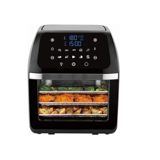 Hometronix Digital Air Fryer 12L Air Oven Low Fat Healthy Cooker 1800W Oil Free with Rotisserie for Baking Roasting Grilling Dehydrator