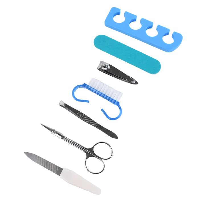 Professional Manicure and Pedicure Kit, 7-Piece Set with Toe Separators, Nail File, Scissors, Clippers-picture-38
