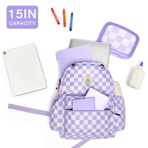 Image of STEAMEDBUN Kids Backpack for Boys Girls 5-8, 15inch Girls Boys Backpacks Kindergarten