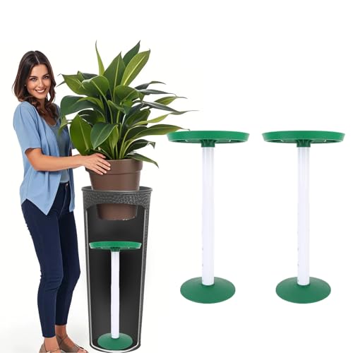 Goshyda Colonne Montante, Remplissez Le Fond des Grands Pots à Fleurs et de Grands Récipients de Plantes, Insert de Levage de Jardinière à Hauteur Réglable avec Trous de Drainage, (Green)