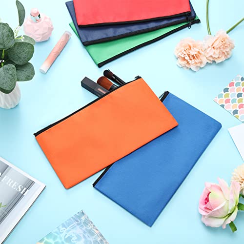 Image of 14 Pack Zippered Bank Bags Money Pouch Oxford Money Bag Multicolor Zipper Pouch Money Bags with Zipper Cash Register Bags Security Bank Deposit Bag Utility Pouch for Cash Money Coin, 11 x 5.5 Inch