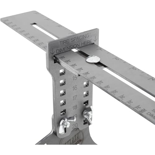 Speedway Motors WheelWise™ 8-Lug Wheel Fitment Tool with Tire Size Attachment, Simulates 14-22 Inch Rim Diameter, 8-14 Inch Tire Width, 2.5-11.5 Inch Sidewall, Laser Cut Steel