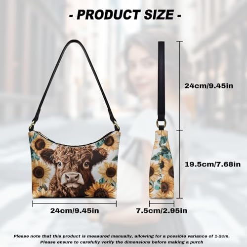 Image of Handbag for Women Leather Underam Shoulder Bag with Zipper Fashion Work Purse Waterproof Travel Wallet