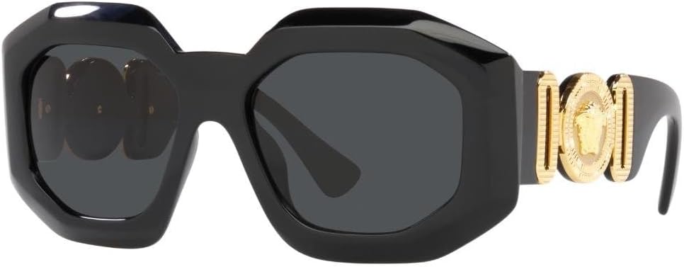 Versace Woman Sunglasses Black Frame, Dark Grey Lenses, 56MM