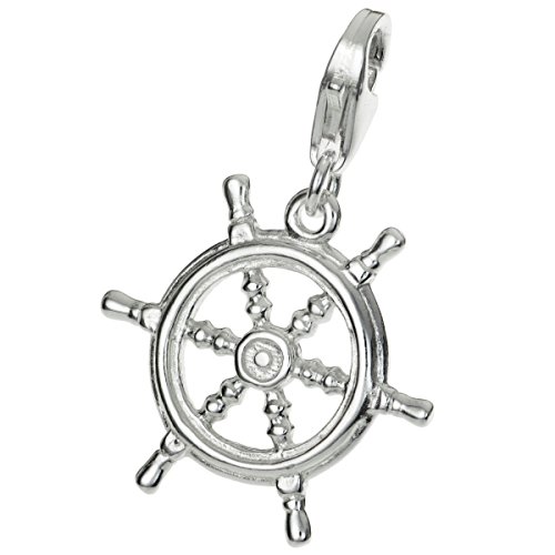 Dreambell 925 Sterling Silver Ship Helm Dangle Bead Pendant Clasp