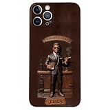 Whiskey and Cigar - Personalized Whisky 3D Embossed Leather Phone Case, Gift for Men Stylish Protective Case Custom Name Accessory