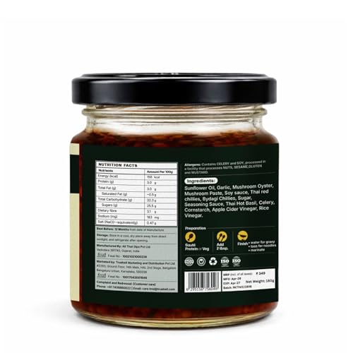 Image of ASF Thai Hot Basil Sauce, 180g | Thai Cooking Sauce for Noodles, Fried Rice & Tofu Stir Fry | No Palm Oil | 100% Vegan | No Preservatives | Clean Label | Conceptualized in the UAE