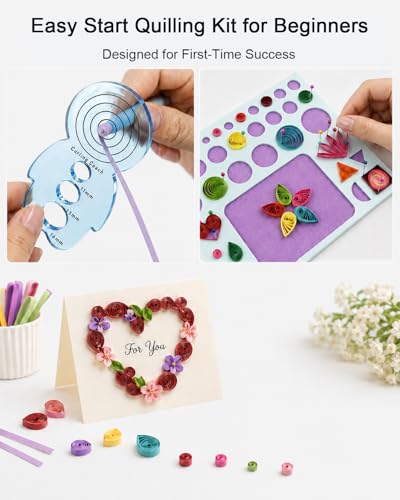 Kit de filigrana para principiantes juego de iniciación de quilling YURROAD tiras papel 3mm 3