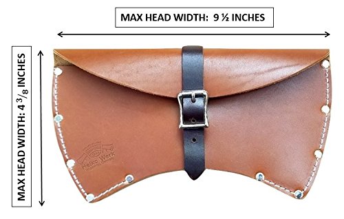1844 Helko Werk Germany Bainha de machado de ponta dupla de luxo - couro bovino de flor integral, ba