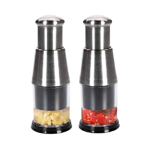 2 Piezas Prensa De Ajo Manual, Triturador De Ajos Y Cebolla Manual, Prensa De Ajos De Acero Inoxidable, Triturador Jengibre, Picadora De Ajos Y Perejil Manual Para Jengibre, Chiles