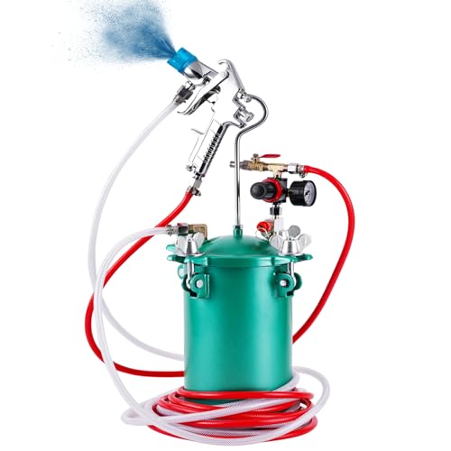 BAOSHISHAN 圧送式エアースプレーガン 塗装用 圧送タンク 加圧式スプレーガン 水性/油性ペンキ 容量5L 6穴口径2.0-4.0mm (口径2.5mm)