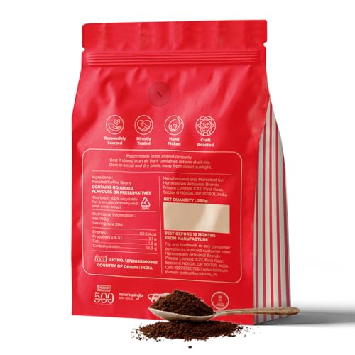 Image of Bili Hu Coffee, Mokapot Coffee Powder, 100% Arabica Blend, Medium Roast, (Pack of 1, 250 gms)