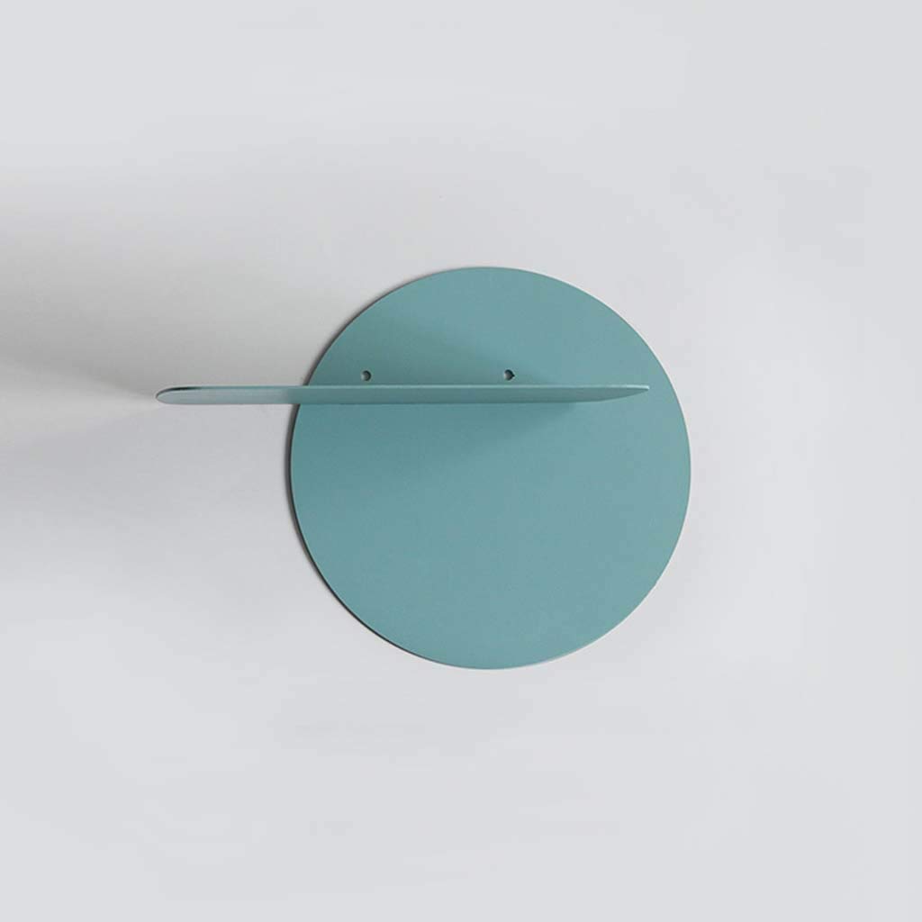 Étagères flottantes lune ronde en métal bleu pour cuisine