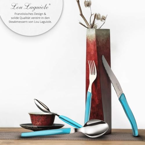 Lou Laguiole Rising Sun - 24 sztuki stal nierdzewna turkusowa