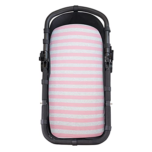 Drap housse en coton pour nacelle et poussette bébé élastique adaptable rose - JYOKO Kids