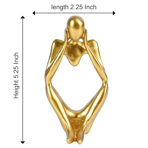 Image of ZAICUS Gold Abstract Thinker Statue - Modern Resin Sculpture for Home & Office Decor | Small Deep Thinker Figurine for Contemporary Interior Accent