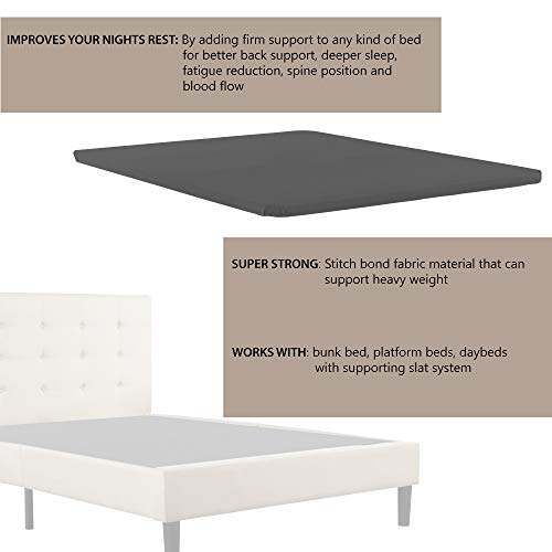 Mattress Solution Wood Split Bunkie Board/Slats,Mattress Bed Support,Fits Standard King Size (2 Halves Included), Grey