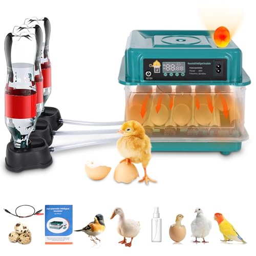 ConBlom Egg Incubators for Hatching Eggs, Goose Incubator for Eggs Automatic Turning, Humidity Control, Temperature Control, Incubators for Hatching Chicken, Duck and Quail Eggs, Holds 6-20 Eggs