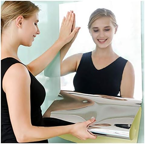 Cuayaes Self-Adhesive Mirror Sheets, Flexible Mirror Wall Stickers, Soft Non Glass for Home Decor(27.6inch×15.7inch)