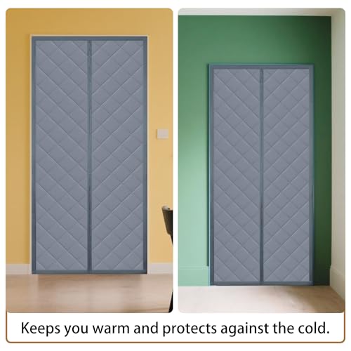 Rideau de porte isolant phonique 88x195 cm étanche et coupe-vent sans perçage - 3