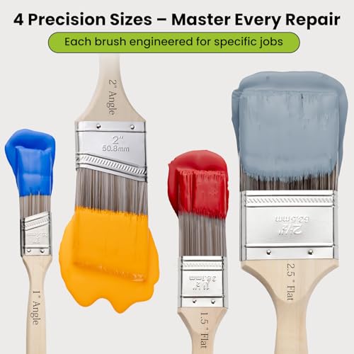 Mister Rui Paint Brushes, Paint Cup with Paint Bucket Liners, Sanding Sponge, Professional Paint Brush Set for Smooth Finish, Wall, Furniture, Trim - Image 2