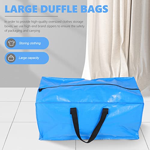 Storage Bins Storage Bins Large Zippered Tote Bag Large Travel Duffle Luggage Bag PE Travel Bag Household Quilt Bag Blue Large Travel Duffle Bag Moving Boxes Dorm Room Essentials2