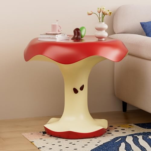 HACHJWRT Resin Cute Side Table, Funky Fruit Accent Table, Eclectic Decorative Nightstand for Living Room, Balcony, Cafes