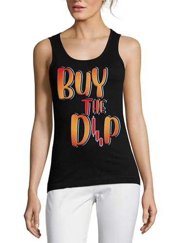 Camiseta buy the dip sin mangas para inversoras que buscan ropa cómoda de algodón
