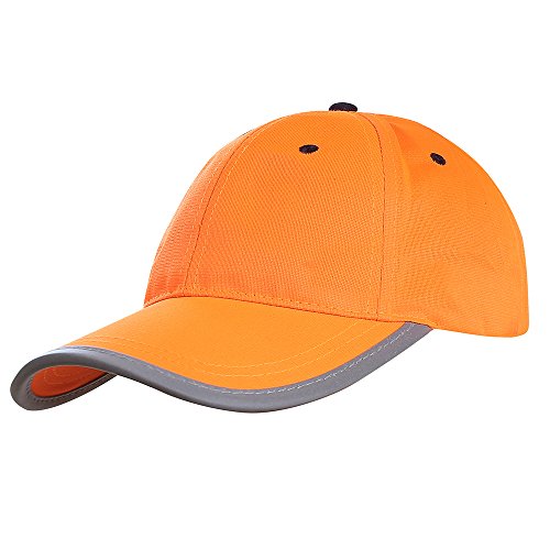 AYKRM Hi Vis High Viz Low Profile orange Baseball Cap Reflective work cap