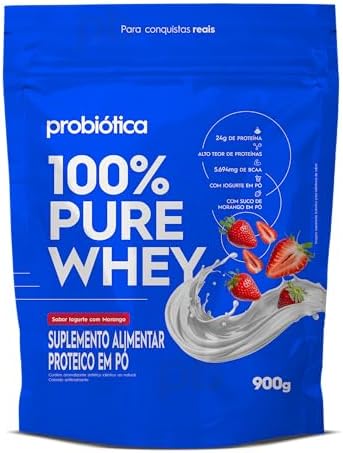 Probiótica 100% Pure Whey Nova Fórmula - 900G Refil Iogurte com M...