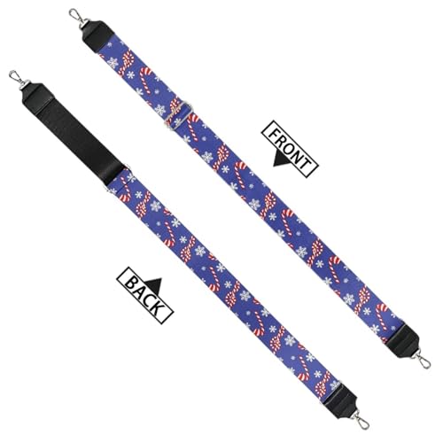 Image of Talayituse Christmas Candy Snowflake Print Shoulder Strap Wide Purse Bag Strap Adjustable Replacement Belt Luggage Crossbody Shoulder Bag Strap for Women Girls, 1 Pack Christmas Decor