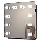 Diamond X Wallmount Hollywood Makeup Mirror with Daylight Dimmable LED k89CW