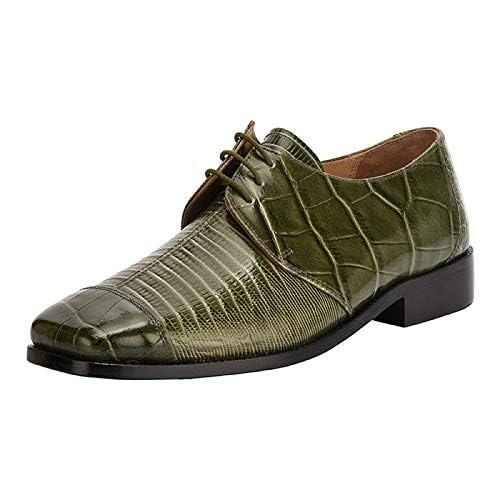 Image of LIBERTYZENO Mens Animal Print & Plain Genuine Leather Adults Lace Up Oxford Dress Shoes for Easter Gift