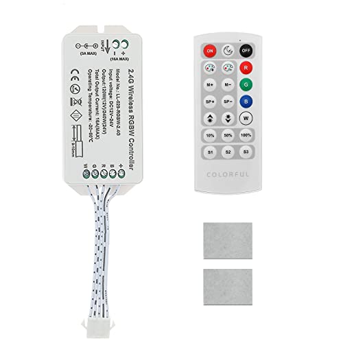 Litever RGBW LED Controller with Remote, DC12V~DC24V RGBW Under Cabinet LED Light Bars or Other