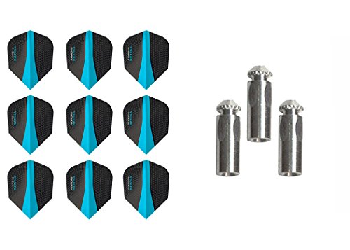 3 Sets Of Harrows Retina Standard Dart Flights Plus 1 Set Of 3 Aluminum Dart Flight Protectors (Aqua) #TOP13