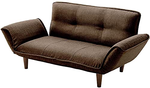 セルタン(Cellutane) 日本製 カウチソファー 和楽の極 2人掛け ポケットコイル タスクブラウン 背部肘部14段階リクライニング 高反発 A01p-14段-582BR