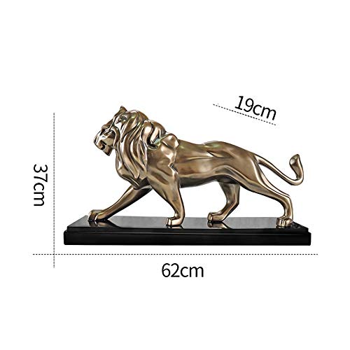 Lion en bronze résine ZXLIHS : sculpture faite main d'exception pour salon chic