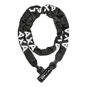 AXA Linq 180 Fietsslot, kettingslot, hoge veiligheid, veiligheidsniveau 14, extra lang: 180 cm, stalen schakels 9,5 mm, zwarte polyester hoes